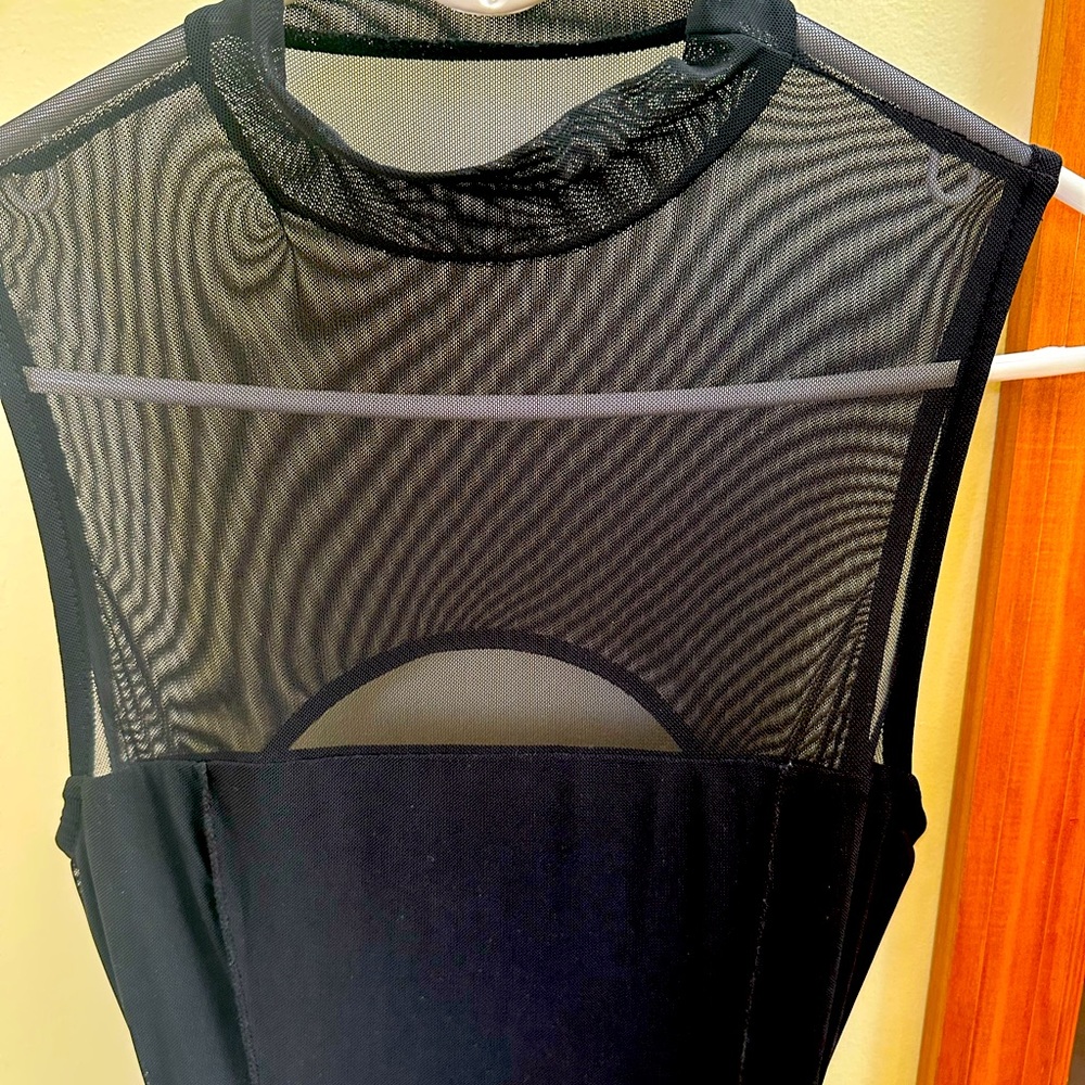 Lulus Notably Iconic Backless Mesh Maxi Dress, NWT, Medium